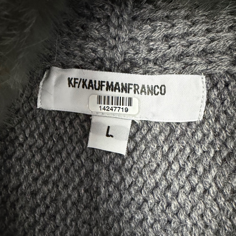 Kaufman Franco Mob Wife Faux Fur Collar Waterfall Draped Knit Vest Womens Large - Picture 6 of 10
